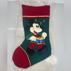 Vintage Mickey Mouse Christmas Stocking Disney Catalog 3D Drummer Boy Felt